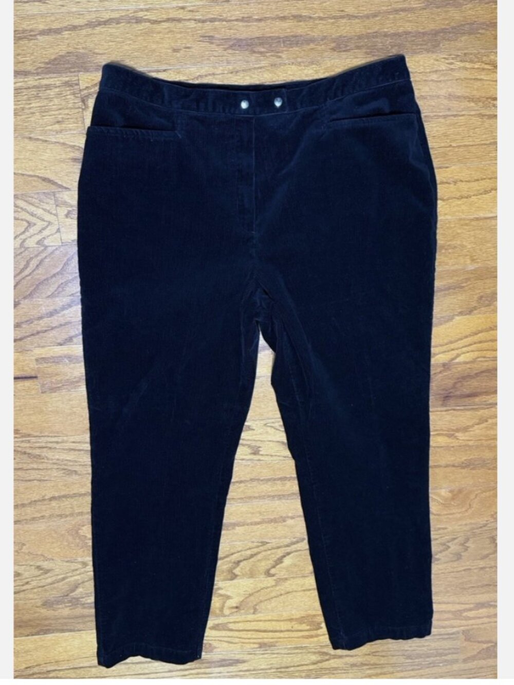 Jones New York Sport Black Corduroy Pants Women’s 16 Petite Stretch Straight Leg